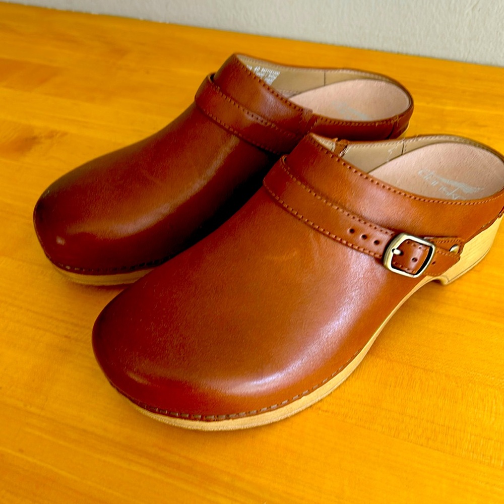 Dansko mule leather slip-on clogs